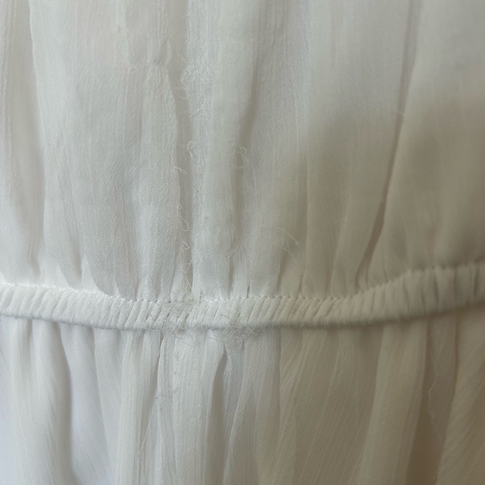 Women's White Long Sleeve Chiffon Dress - Picture 3 of 3